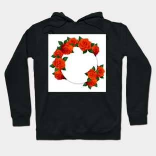 Red roses on white background Hoodie